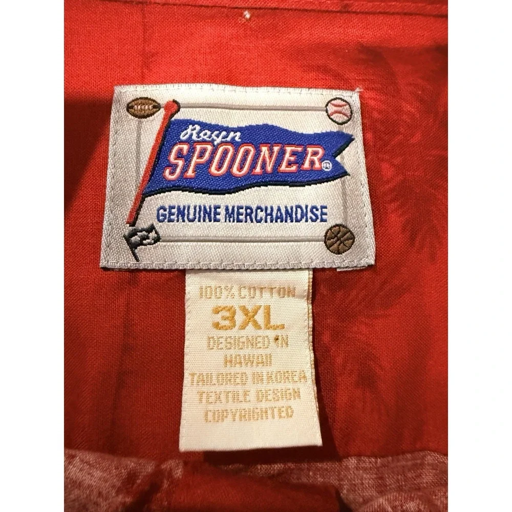 Reyn Spooner Phillies Hawaiian Shirt 3XL Red Palm Aloha Camp MLB - Picture 8 of 9